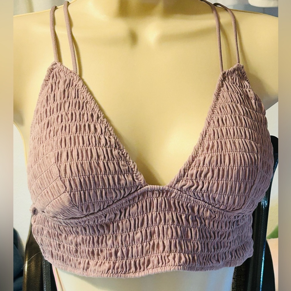 NWOT-Victoria Secret’s Smocked Triangle Bralette With Light Padding-Size Med